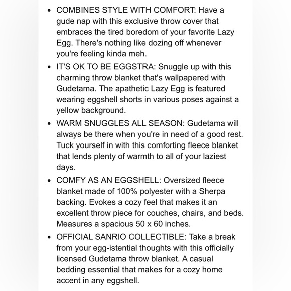 Gudetama - the lazy egg - Throw - Picture 10 of 10